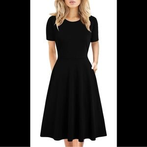 Retro Black Midi Dress